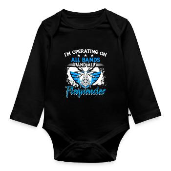Operator Betrieb von Amateurfunkfrequenzen - Baby Bio-Langarm-Body - Schwarz - Vorne