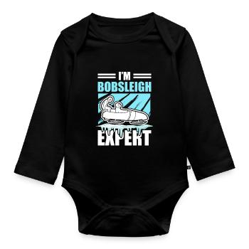 Bob Sledge Sledge Winter Sports Expert - Organic Longsleeve Baby Bodysuit - black - Front