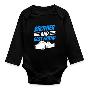 Bruder Und Bester Freund Team Brüder Freundschaft - Baby Bio-Langarm-Body - Schwarz - Vorne