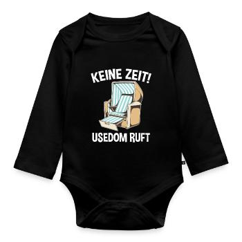 Ostsee Usedom - Baby Bio-Langarm-Body - Schwarz - Vorne