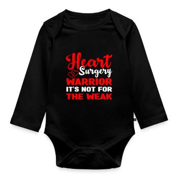 Cadeau de chirurgie à cœur ouvert - Body Bébé bio manches longues - noir - Devant