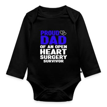 Open Heart Surgery Gift - Organic Longsleeve Baby Bodysuit - black - Front