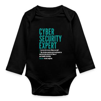 Cyber Security Expert Definition Coding Hacker - Baby Bio-Langarm-Body - Schwarz - Vorne