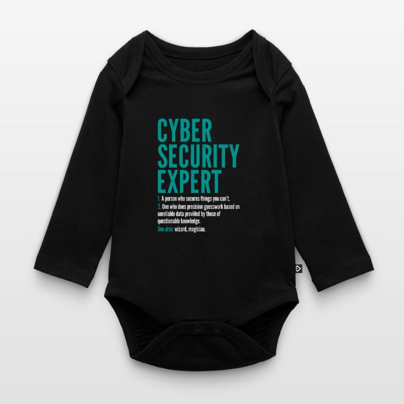 Cyber Security Expert Definition Coding Hacker Ekologiczne body niemowlęce z długim rękawem