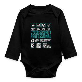 Cyber Security Professional Facts Coding Hacker - Body Bébé bio manches longues - noir - Devant