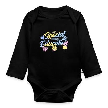 Sonderpädagogik Beruf Lehrer Sonderpädagoge - Baby Bio-Langarm-Body - Schwarz - Vorne