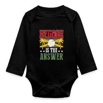 Rasta Punk Rap Rastafari Jamaikanisch - Baby Bio-Langarm-Body - Schwarz - Vorne