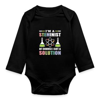 I'm A Steminis Of Course I Got A Solution - Organic Longsleeve Baby Bodysuit - black - Front