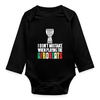 Je ne me trompe pas en jouant the Afrobeats Funny - Body Bébé bio manches longues - noir - Devant