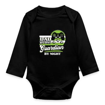 Vater bei Tag Gamer - Baby Bio-Langarm-Body - Schwarz - Vorne