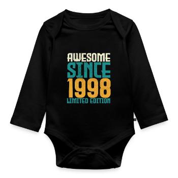 Awesome Since 1998 limited edition. - Organic Longsleeve Baby Bodysuit - black - Front
