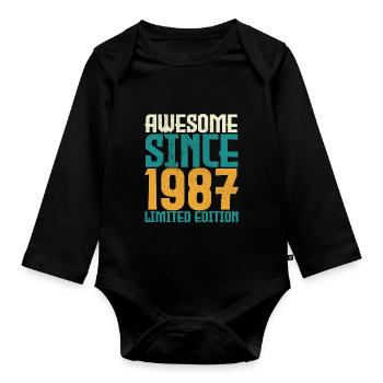Awesome Since 1987 limited edition. - Organic Longsleeve Baby Bodysuit - black - Front