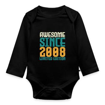 Awesome Since 2008 limited edition. - Organic Longsleeve Baby Bodysuit - black - Front