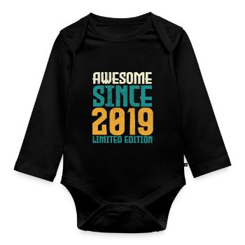 Awesome Since 2019 limited edition. - Organic Longsleeve Baby Bodysuit - black - Front