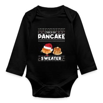 This is my Christmas pancake - Organic Longsleeve Baby Bodysuit - black - Front