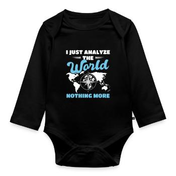 Cartography Map Cartograph - Organic Longsleeve Baby Bodysuit - black - Front