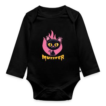Muzifer Devil Lutzifer Chaton - Body Bébé bio manches longues - noir - Devant
