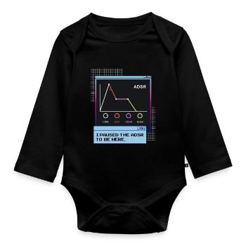 ADSR Enveloppe Synthétiseur Synthé Nerdy Vaporwave - Body Bébé bio manches longues - noir - Devant