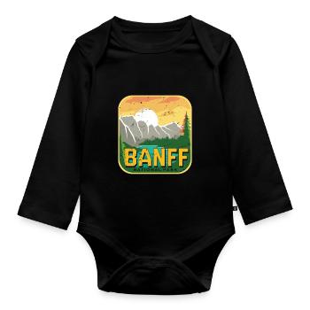 Parc national du Canada Alberta Banff Camping Mountain - Body Bébé bio manches longues - noir - Devant
