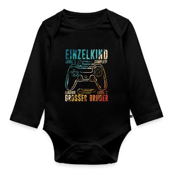 EINZELKIND LEVEL 1 COMPLETE LOADING LEVEL 2 GROSSE - Baby Bio-Langarm-Body - Schwarz - Vorne