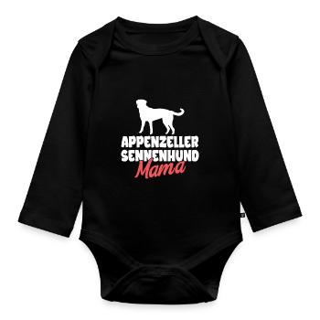 Appenzeller Mountain Dog Gift Dogs - Organic Longsleeve Baby Bodysuit - black - Front