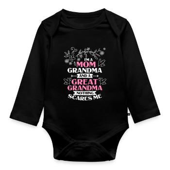 Great-grandmother Grandma Great-grandparents Grandmother - Organic Longsleeve Baby Bodysuit - black - Front