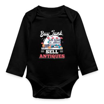 Tauschbörse Basar Kaufen Schrott Verkaufen Antiqui - Baby Bio-Langarm-Body - Schwarz - Vorne