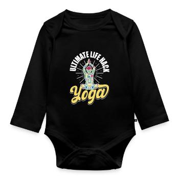 Zen Yoga Mindfulness Buddhist - Organic Longsleeve Baby Bodysuit - black - Front