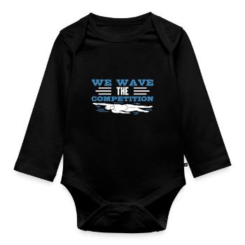 Schwimmen Schwimmer We Have The Competition - Baby Bio-Langarm-Body - Schwarz - Vorne