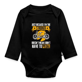 Cycling Bike Biker Two-seater Cycling - Organic Longsleeve Baby Bodysuit - black - Front