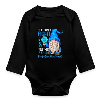 Diabetes awareness Diabetes type 1 - Organic Longsleeve Baby Bodysuit - black - Front
