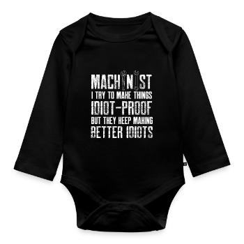 machiniste faire des choses à l’épreuve des idiots concevoir - Body Bébé bio manches longues - noir - Devant