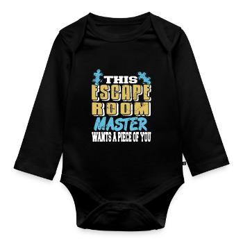 This Escape Room Master wants a piece of you - Organic Longsleeve Baby Bodysuit - black - Front