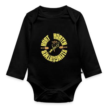 Hart Härter Kleingärtner - Garten Hobby Landschaft - Baby Bio-Langarm-Body - Schwarz - Vorne