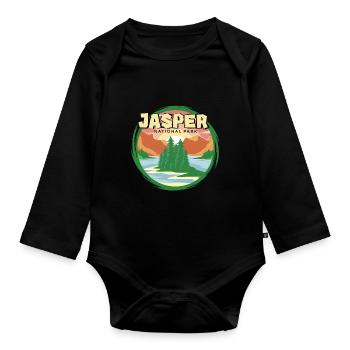 Jasper Canada Alberta Souvenir Campin - Body Bébé bio manches longues - noir - Devant