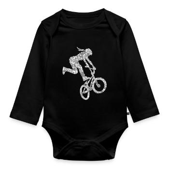 BMX Mädchen Bike Stunt Kinder - Baby Bio-Langarm-Body - Schwarz - Vorne