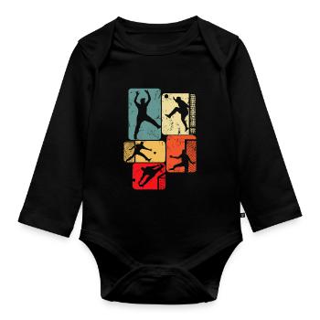 Handball Gardien de but Joueurs de handball Garçons Enfants - Body Bébé bio manches longues - noir - Devant