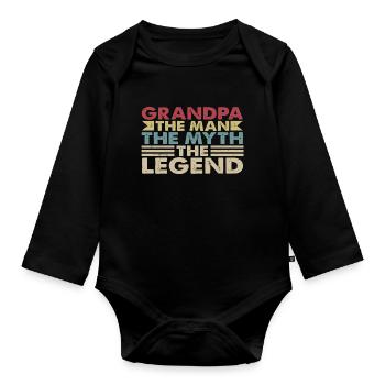 OPA MAN MASS LEGENDE - Baby Bio-Langarm-Body - Schwarz - Vorne