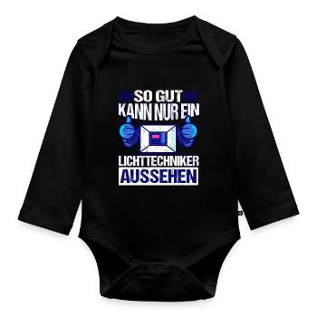 Lichtdesigner Lichttechniker - Baby Bio-Langarm-Body - Schwarz - Vorne