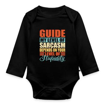 Guide Tourguide Spruch - Baby Bio-Langarm-Body - Schwarz - Vorne