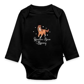 Horse lovers - Quarter Horse Mommy - Organic Longsleeve Baby Bodysuit - black - Front