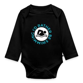Nageur Nageant Dicton - Body Bébé bio manches longues - noir - Devant