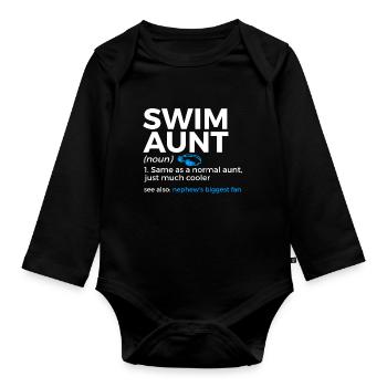 Nageur Nageant Dicton - Body Bébé bio manches longues - noir - Devant