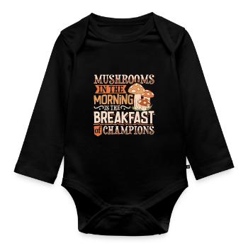 Morels Mushroom Picker Mushroom Farmer Mushroom - Organic Longsleeve Baby Bodysuit - black - Front