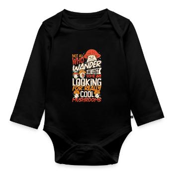 Morels Mushroom Picker Mushroom Farmer Mushroom - Baby Bio-Langarm-Body - Schwarz - Vorne
