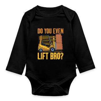 Entrepôt d’opérateur de chariot élévateur Lift Bro - Body Bébé bio manches longues - noir - Devant