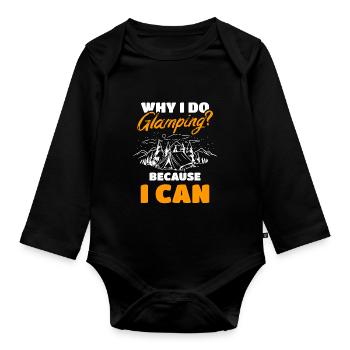 Glamping Glamper Camping - Body Bébé bio manches longues - noir - Devant