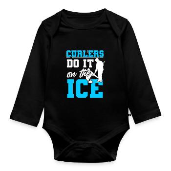 Curling Sport Curler - Baby Bio-Langarm-Body - Schwarz - Vorne