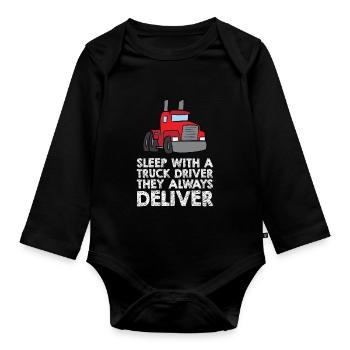 Chauffeur de camion Camionneur - Body Bébé bio manches longues - noir - Devant