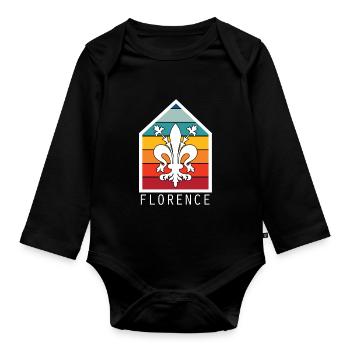 Italy Florence Tuscany Cathedral Italian Z - Organic Longsleeve Baby Bodysuit - black - Front